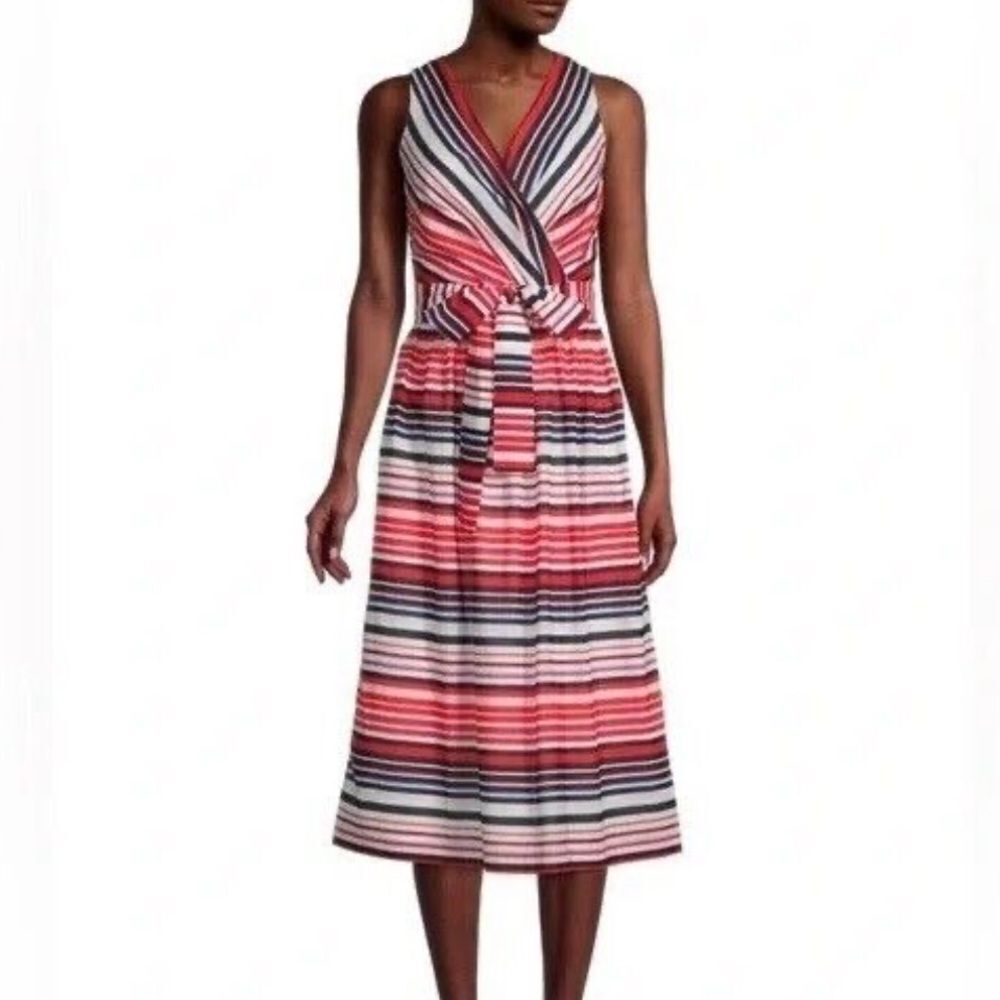 Tommy Hilfiger striped dress Striped Sleeveless Midi Dress size 6 new!